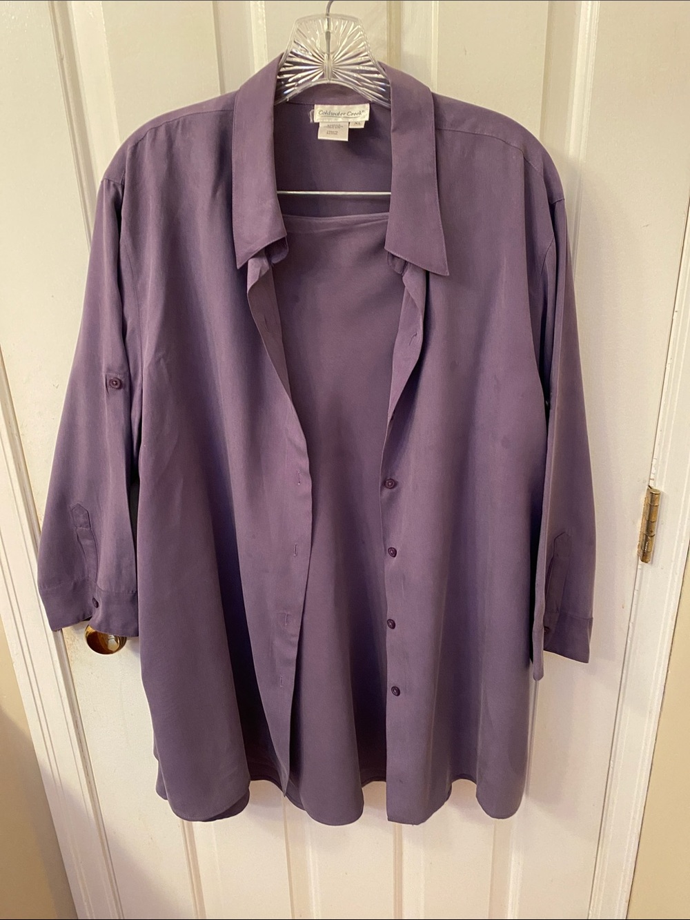 Coldwater Creek Purple Shirt and Skirt Set
